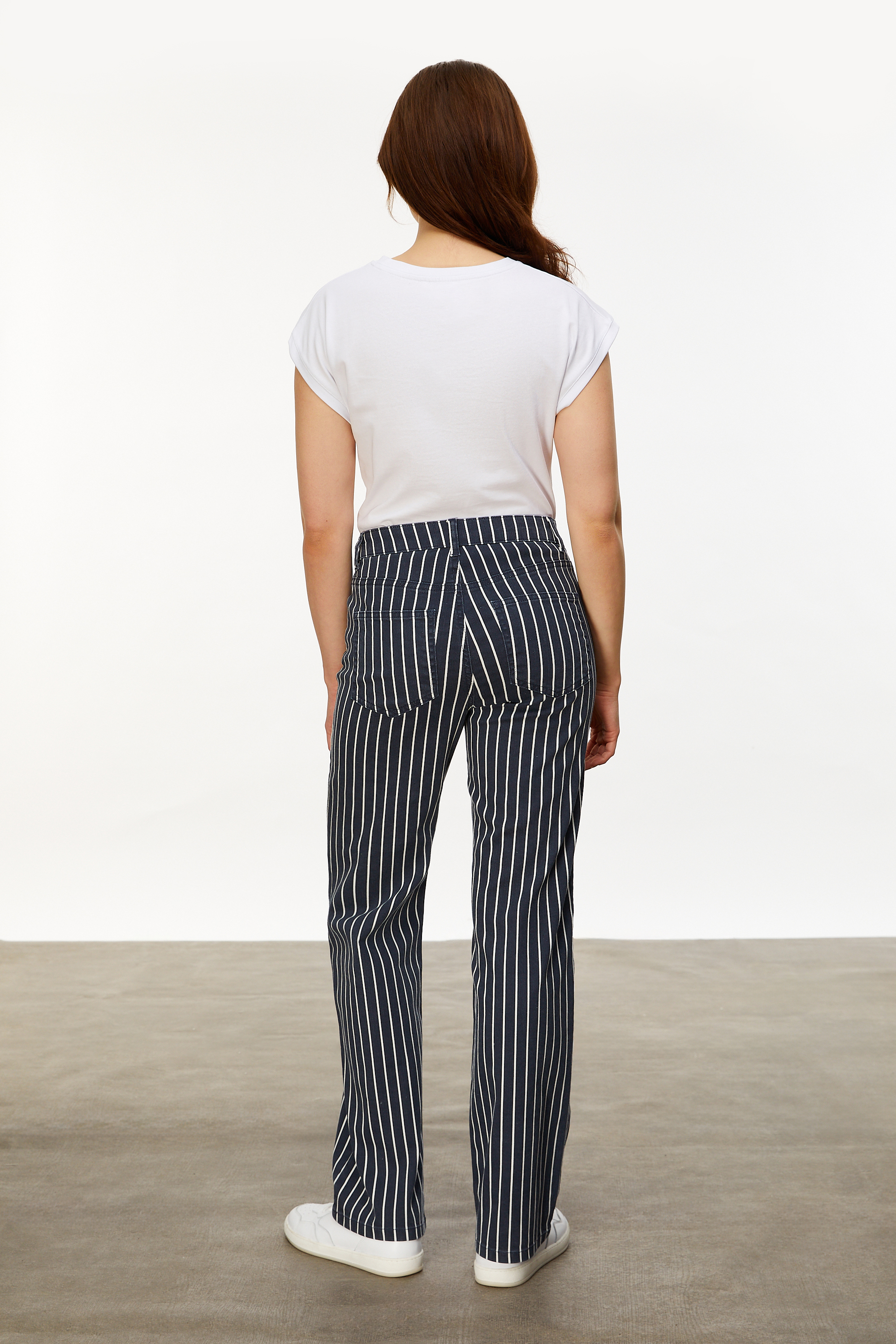 ÇİZGİLİ STRAIGHT FIT JEAN PANTOLON