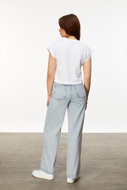  BİSİKLET YAKA CROP T-SHIRT