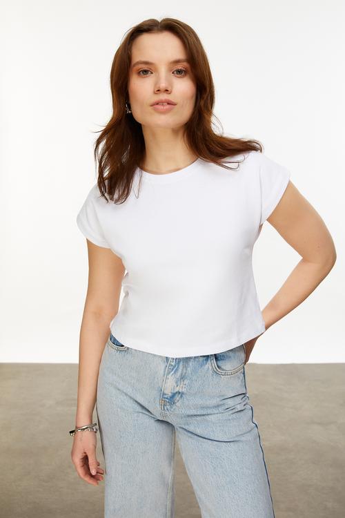  BİSİKLET YAKA CROP T-SHIRT