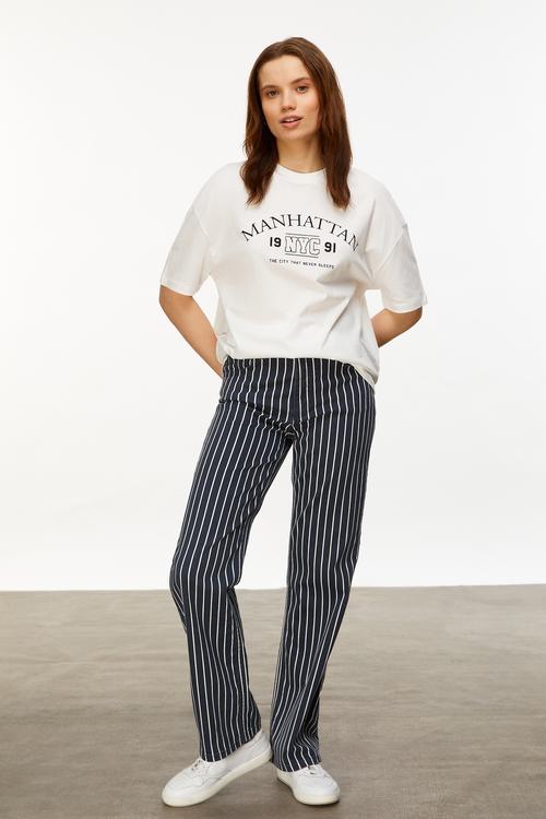  BASKILI BİSİKLET YAKA KISA KOLLU T-SHIRT