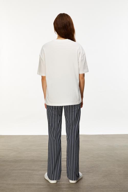  BASKILI BİSİKLET YAKA KISA KOLLU T-SHIRT