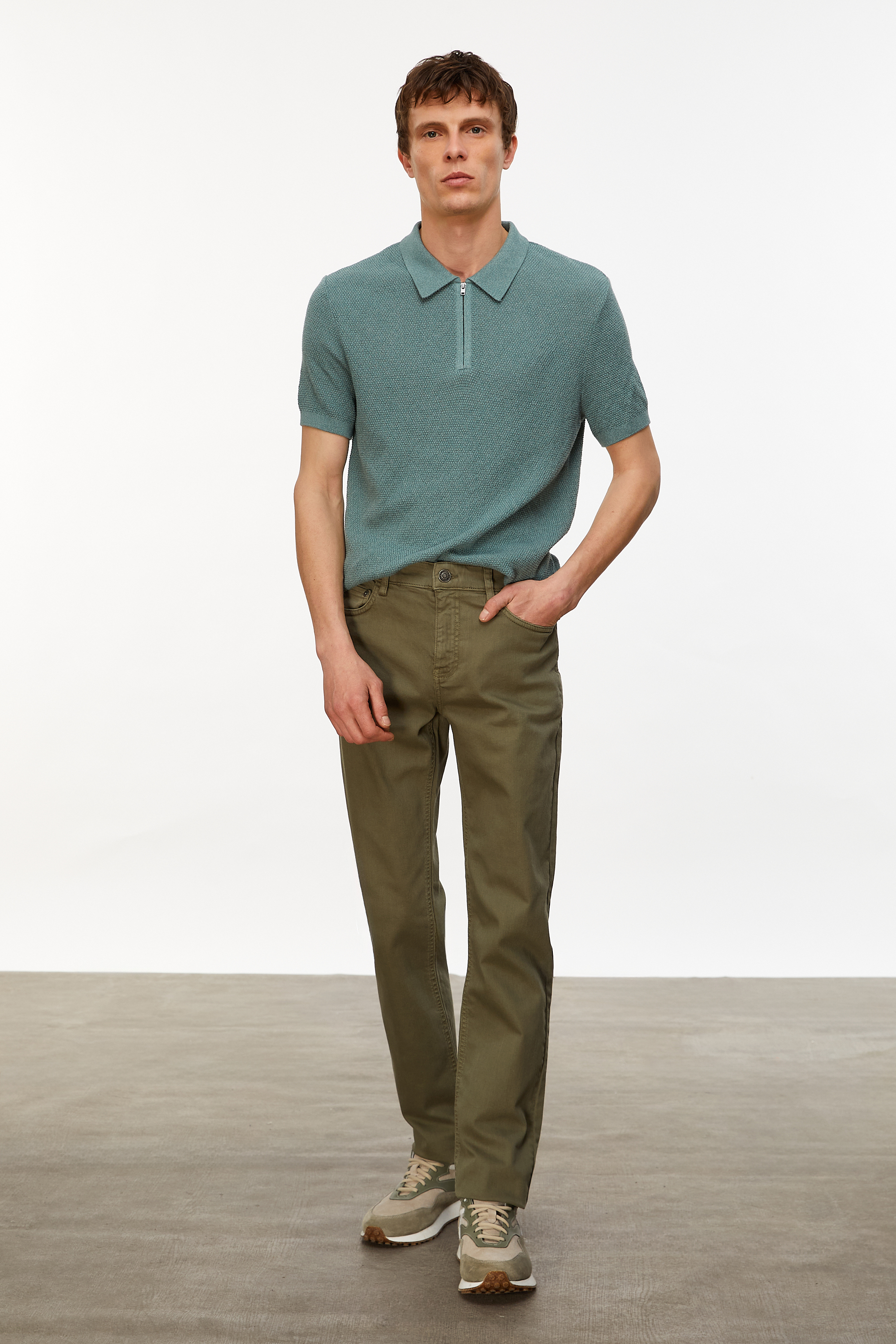 DOKULU POLO YAKA KISA KOLLU TRİKO