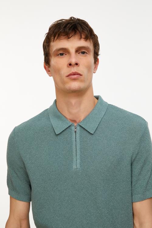  DOKULU POLO YAKA KISA KOLLU TRİKO