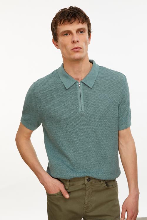  DOKULU POLO YAKA KISA KOLLU TRİKO