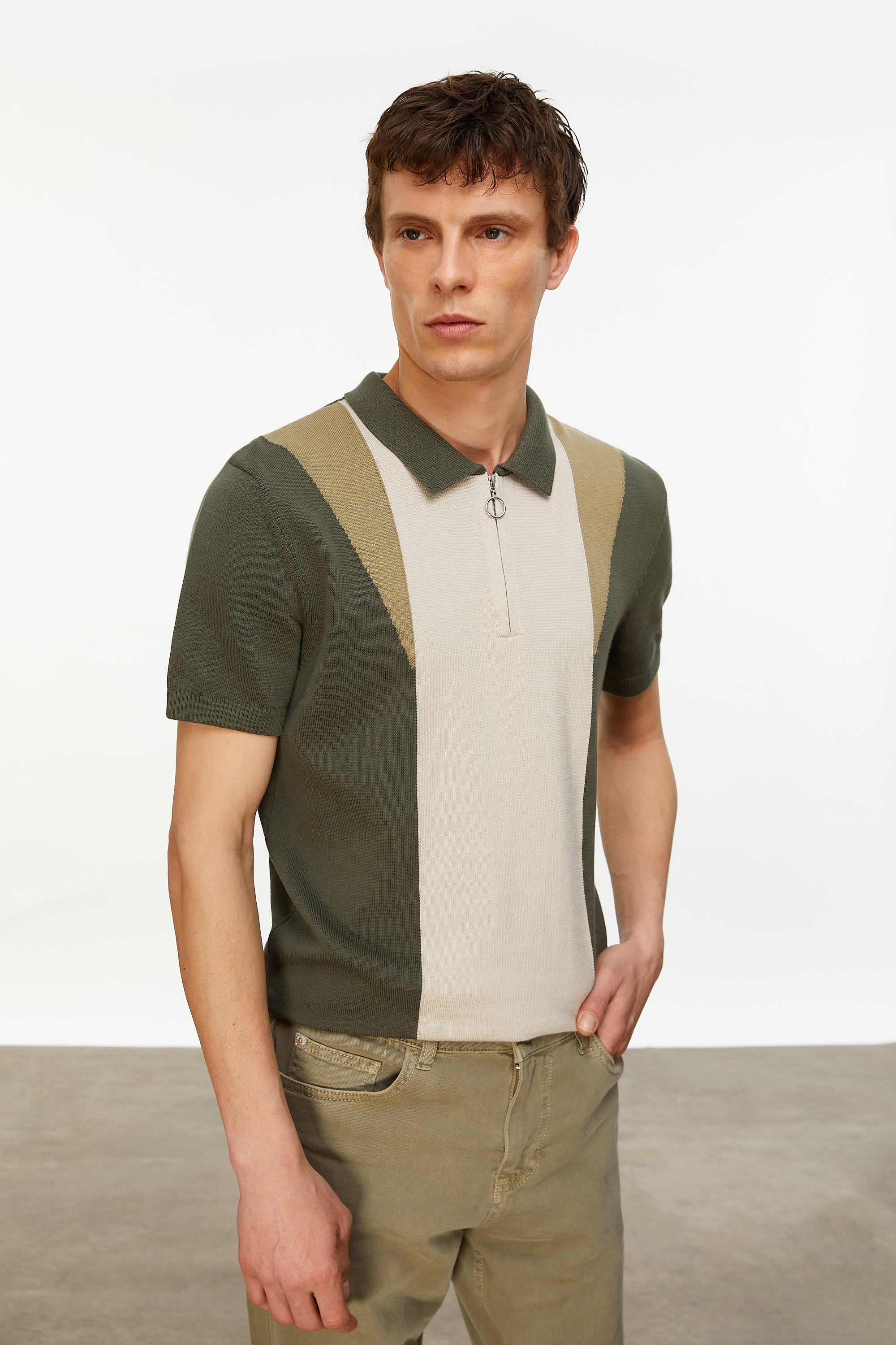 POLO YAKA RENK BLOKLU TRİKO