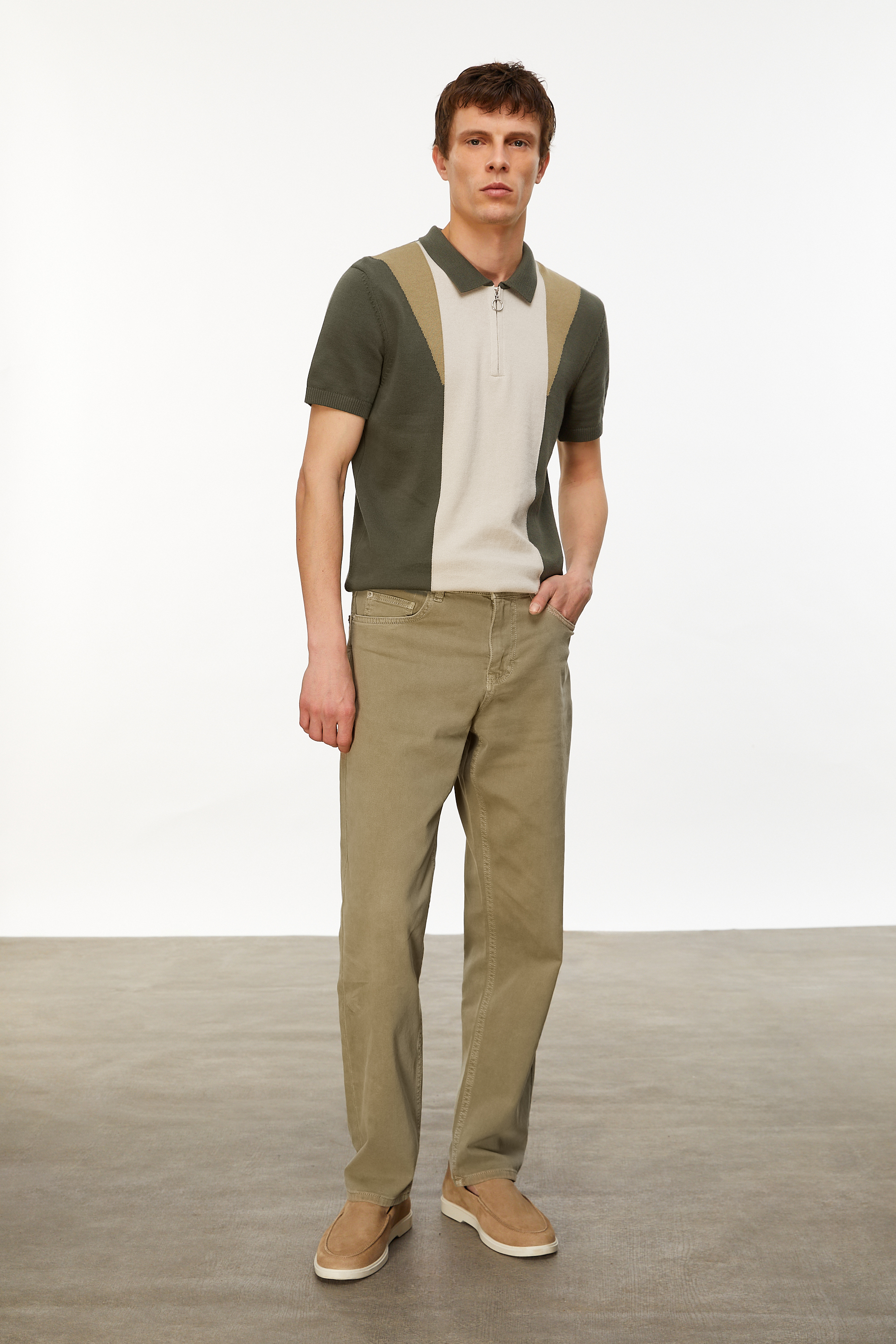 POLO YAKA RENK BLOKLU TRİKO