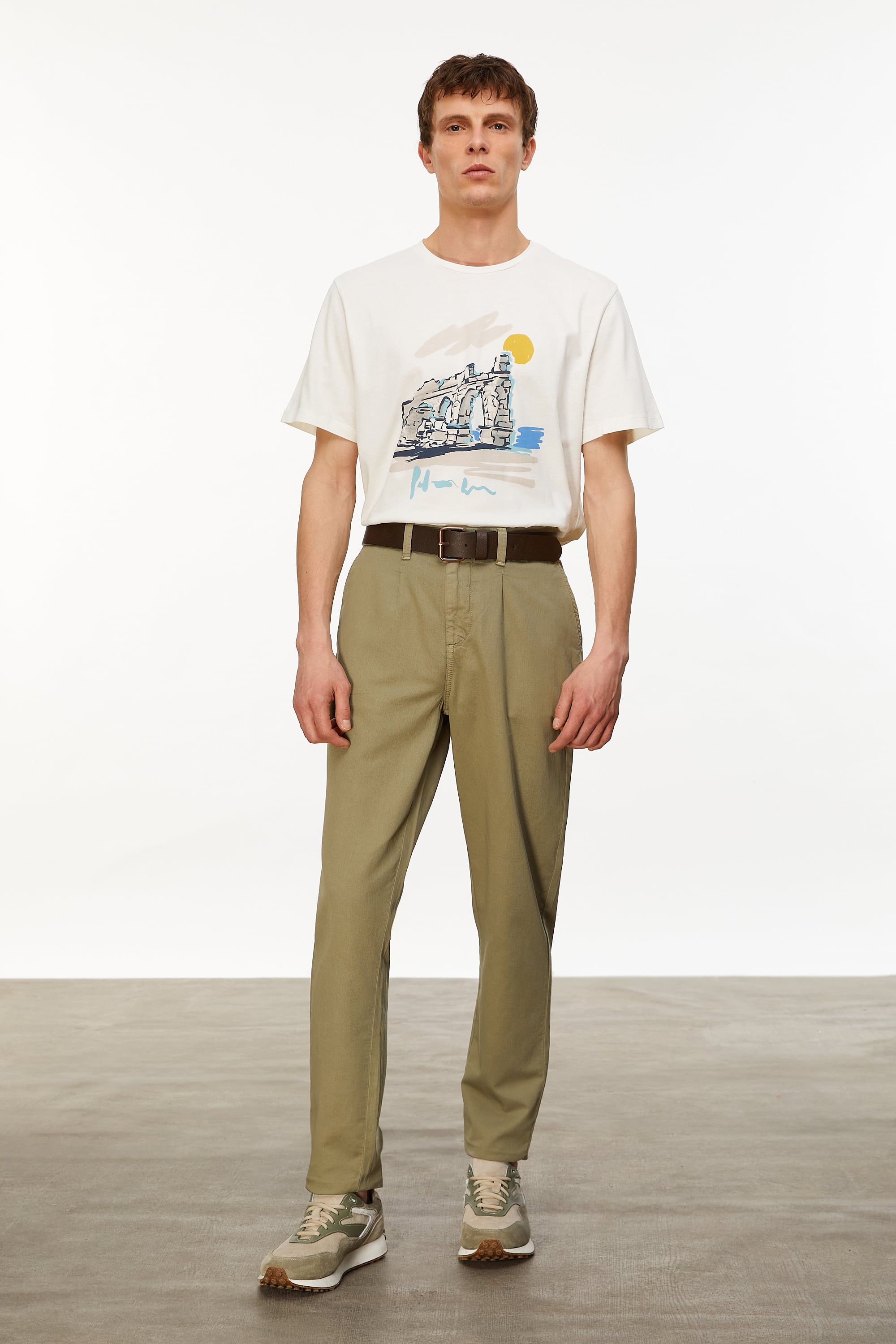 KETEN KARIŞIMLI STRAIGHT FIT CHINO PANTOLON