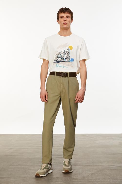  KETEN KARIŞIMLI STRAIGHT FIT CHINO PANTOLON