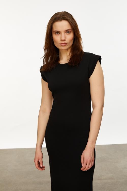  BİSİKLET YAKA UZUN ÖRME ELBİSE