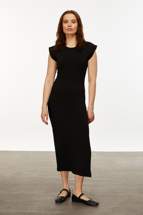  BİSİKLET YAKA UZUN ÖRME ELBİSE