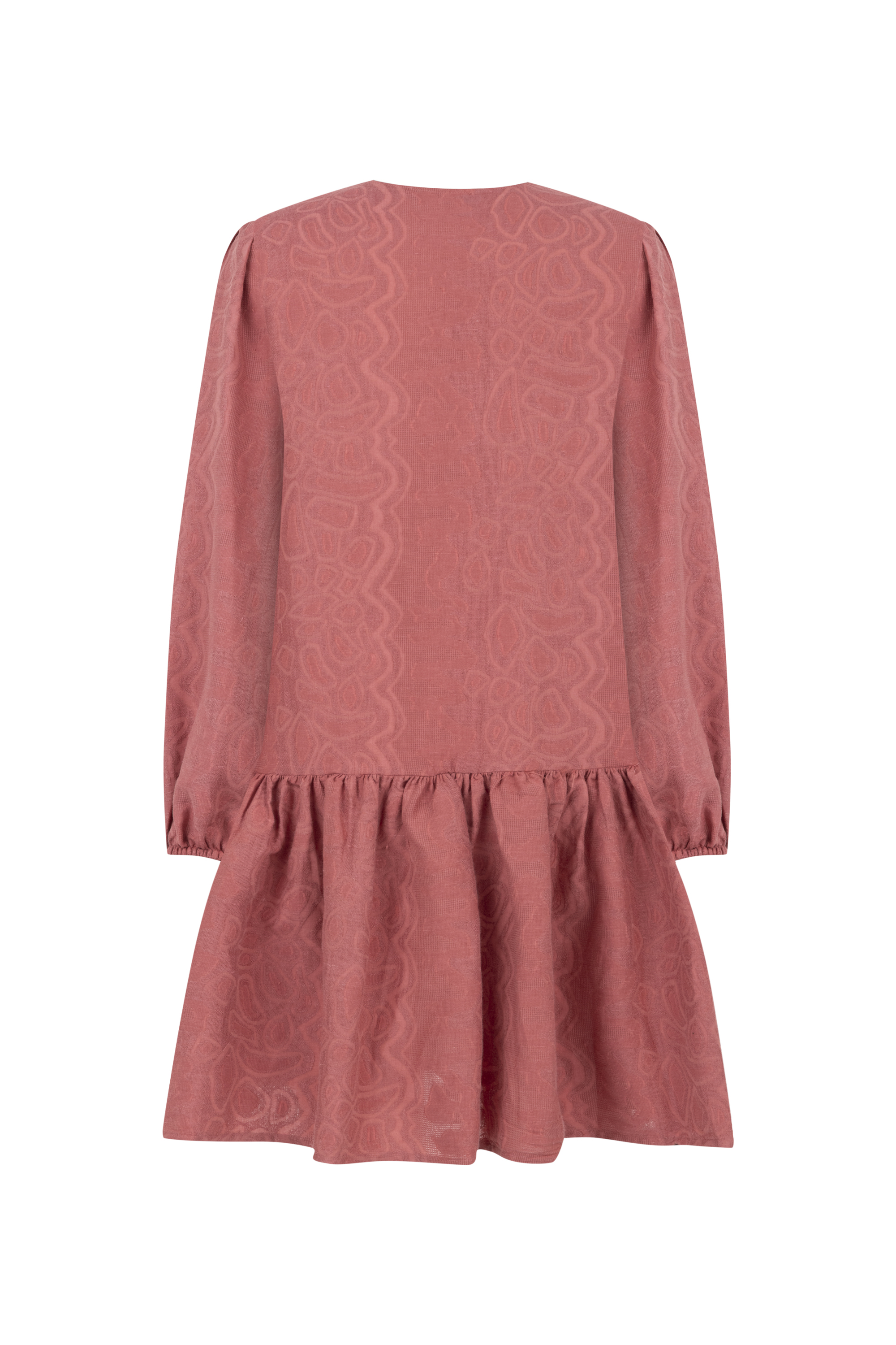 KETEN KARIŞIMLI MİNİ KLOŞ ELBİSE