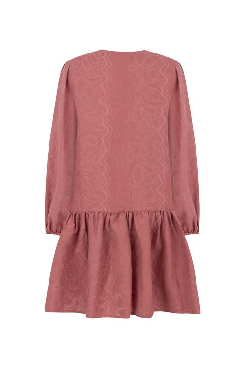  KETEN KARIŞIMLI MİNİ KLOŞ ELBİSE