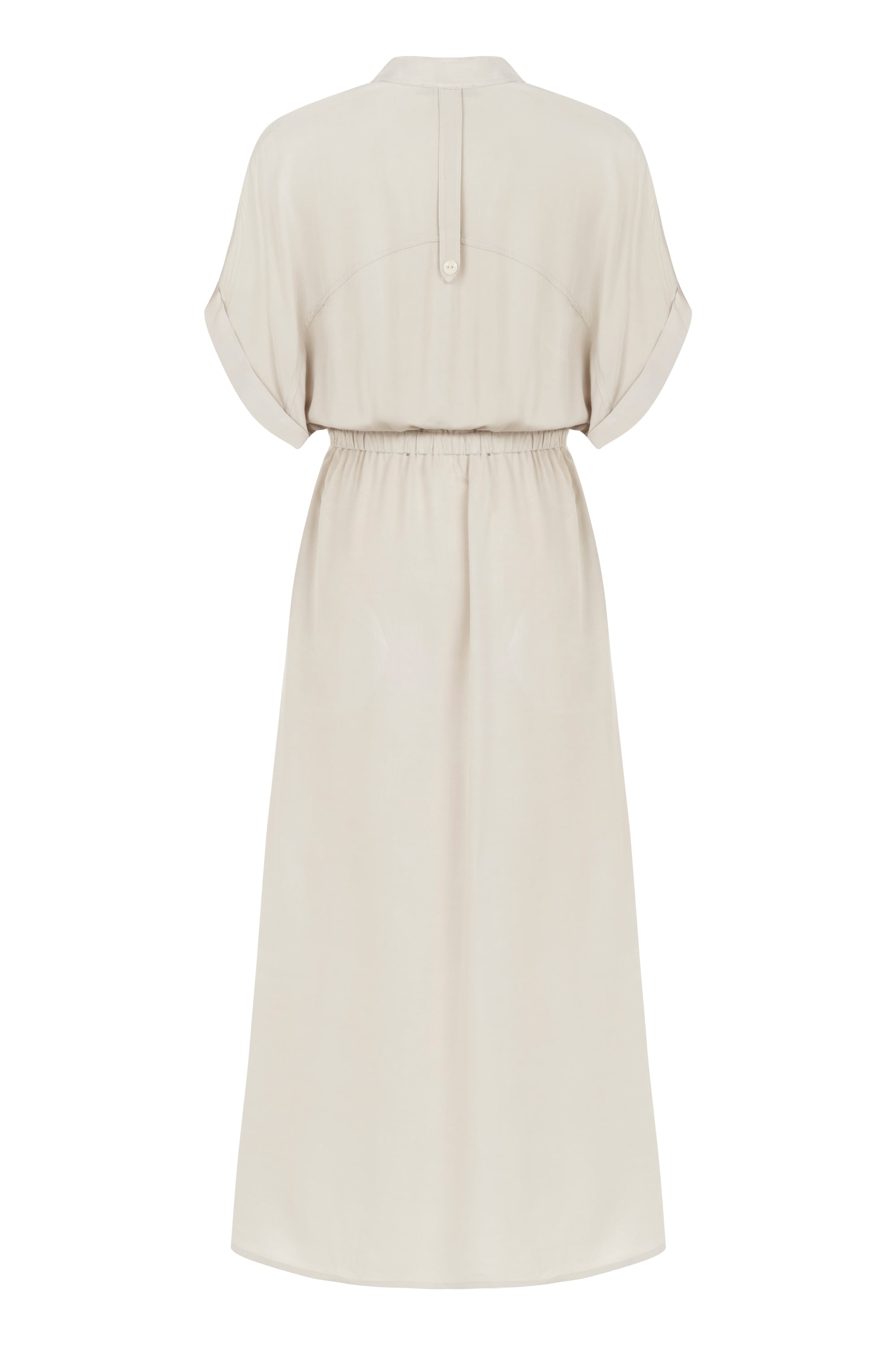 BAĞLAMA DETAYLI TENCEL MİDİ ELBİSE