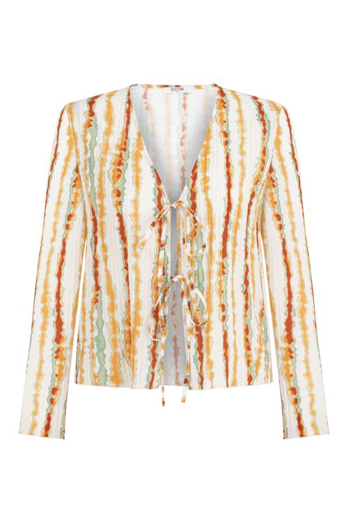  BAĞLAMA DETAYLI PİLİSELİ BLUZ