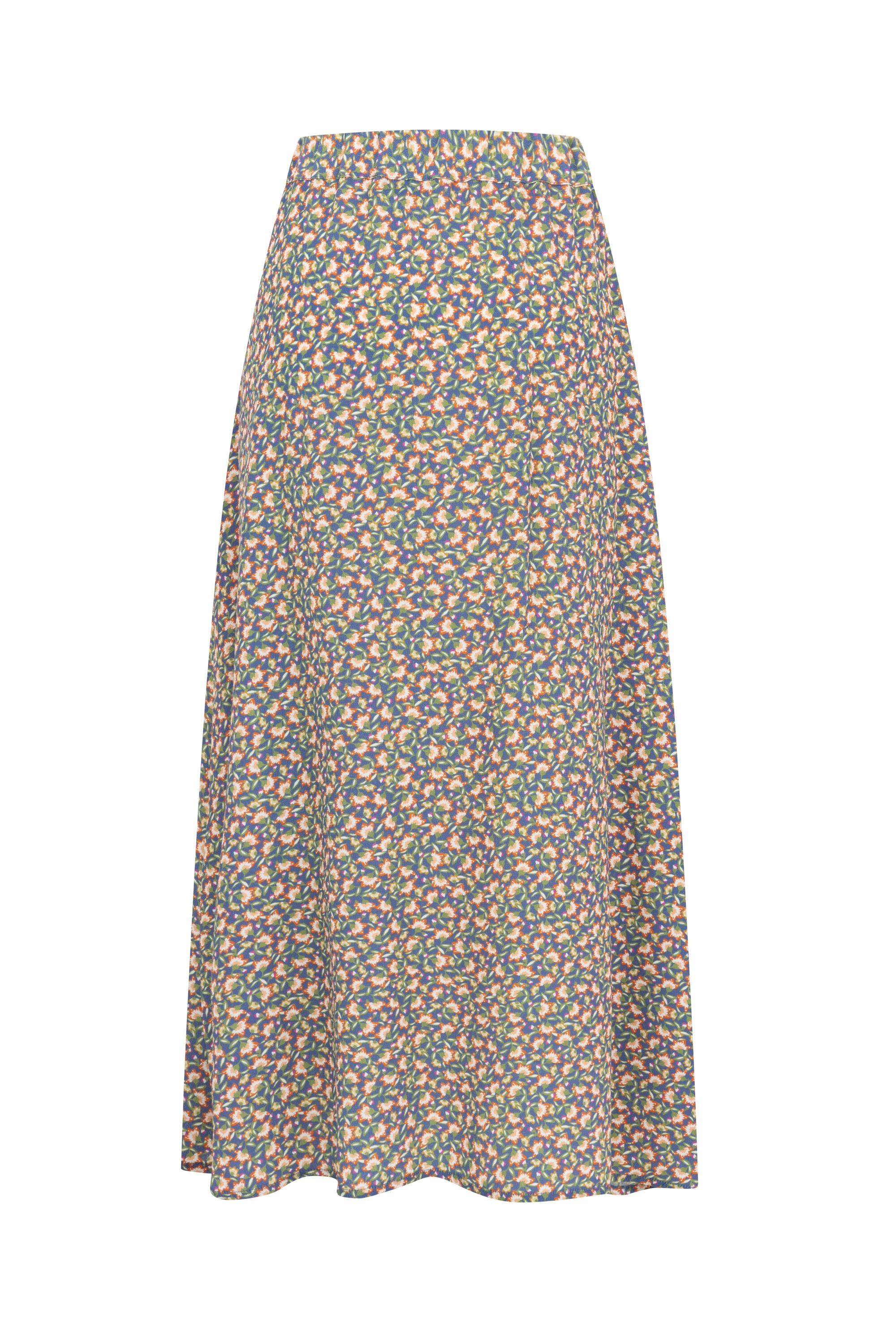 ÇİÇEK DESENLİ YIRTMAÇLI UZUN ETEK