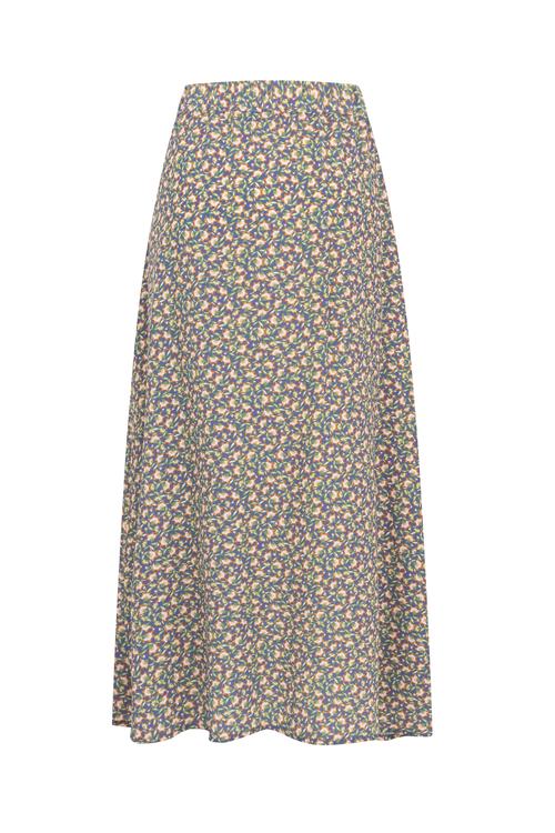  ÇİÇEK DESENLİ YIRTMAÇLI UZUN ETEK