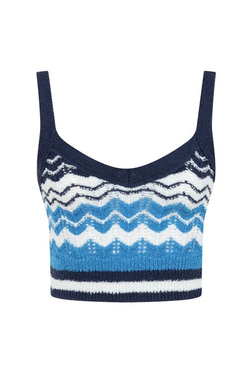  ÇİZGİLİ ASKILI CROP BLUZ