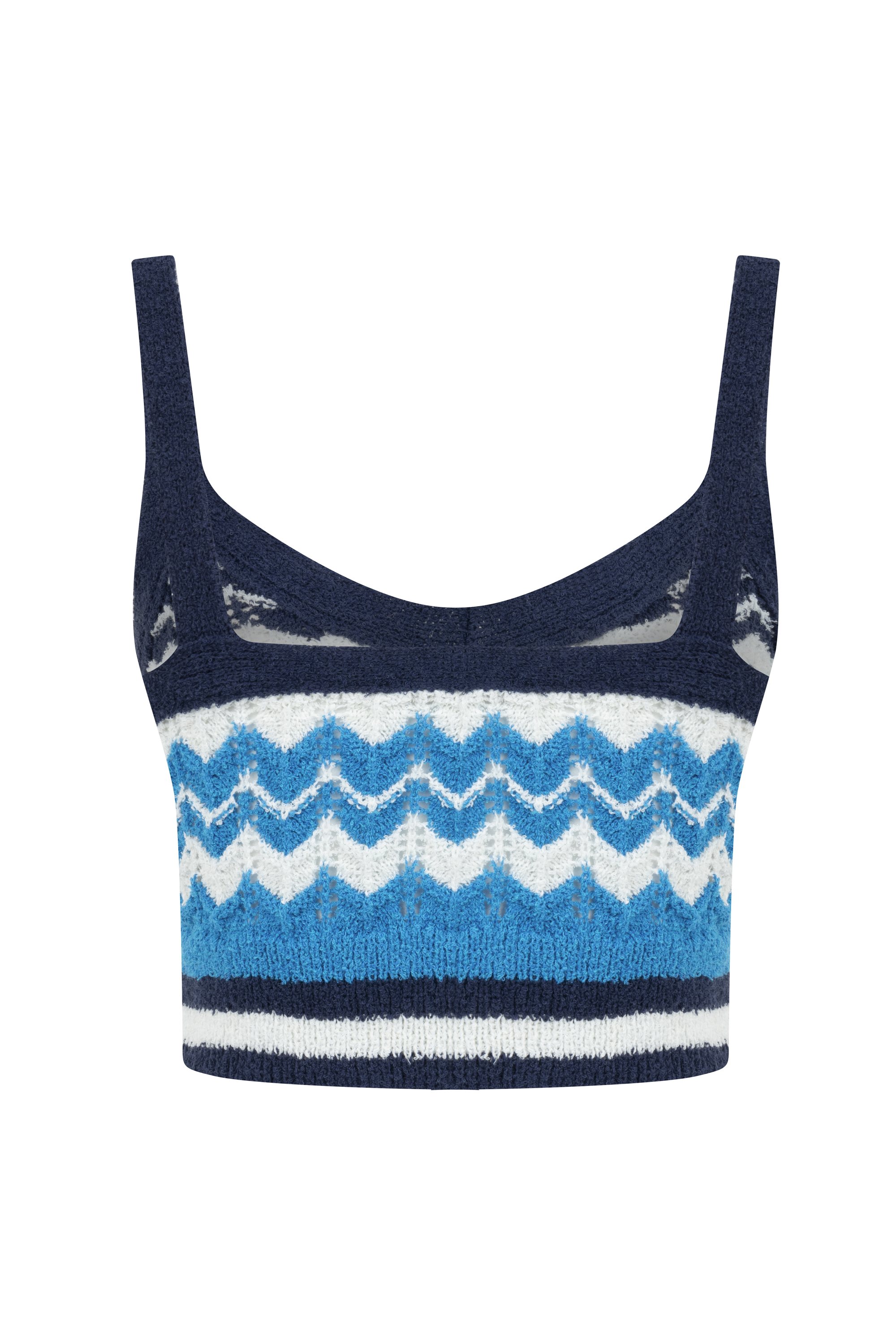 ÇİZGİLİ ASKILI CROP BLUZ