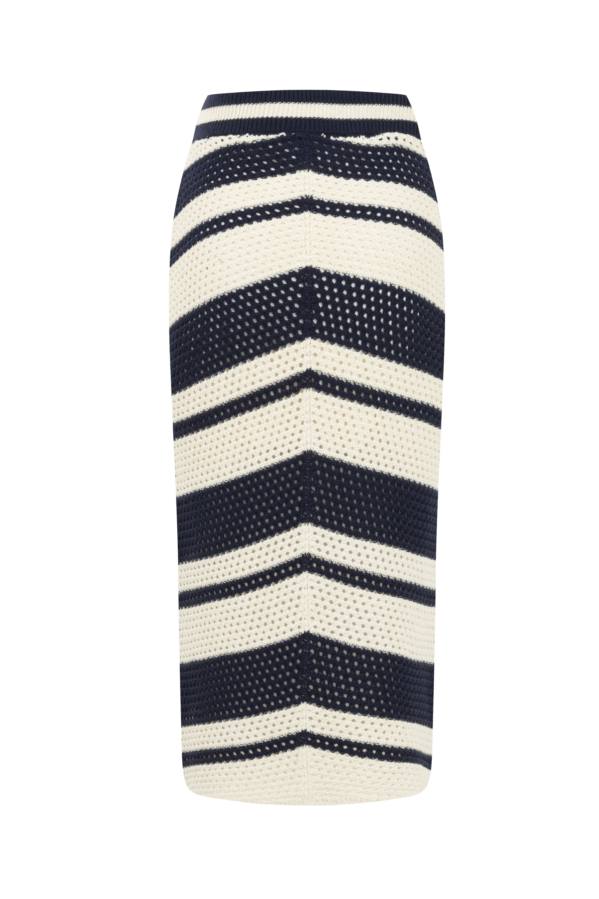 ÇİZGİLİ MİDİ ÖRME ETEK