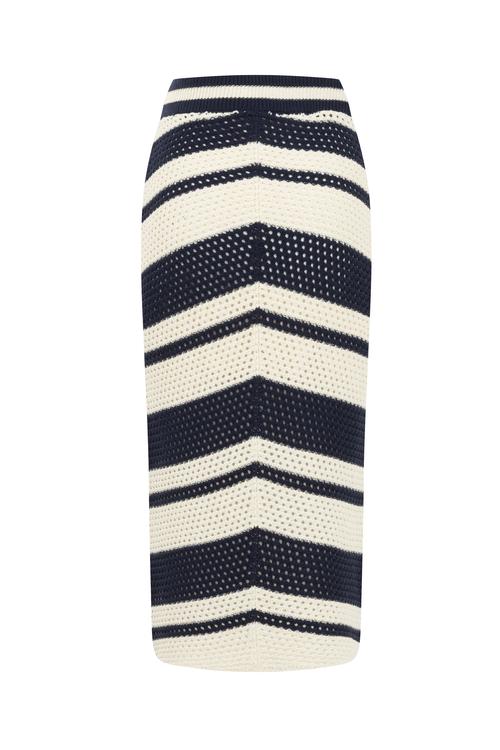  ÇİZGİLİ MİDİ ÖRME ETEK