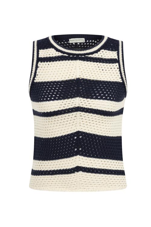  AJURLU ÇİZGİLİ KOLSUZ TRİKO