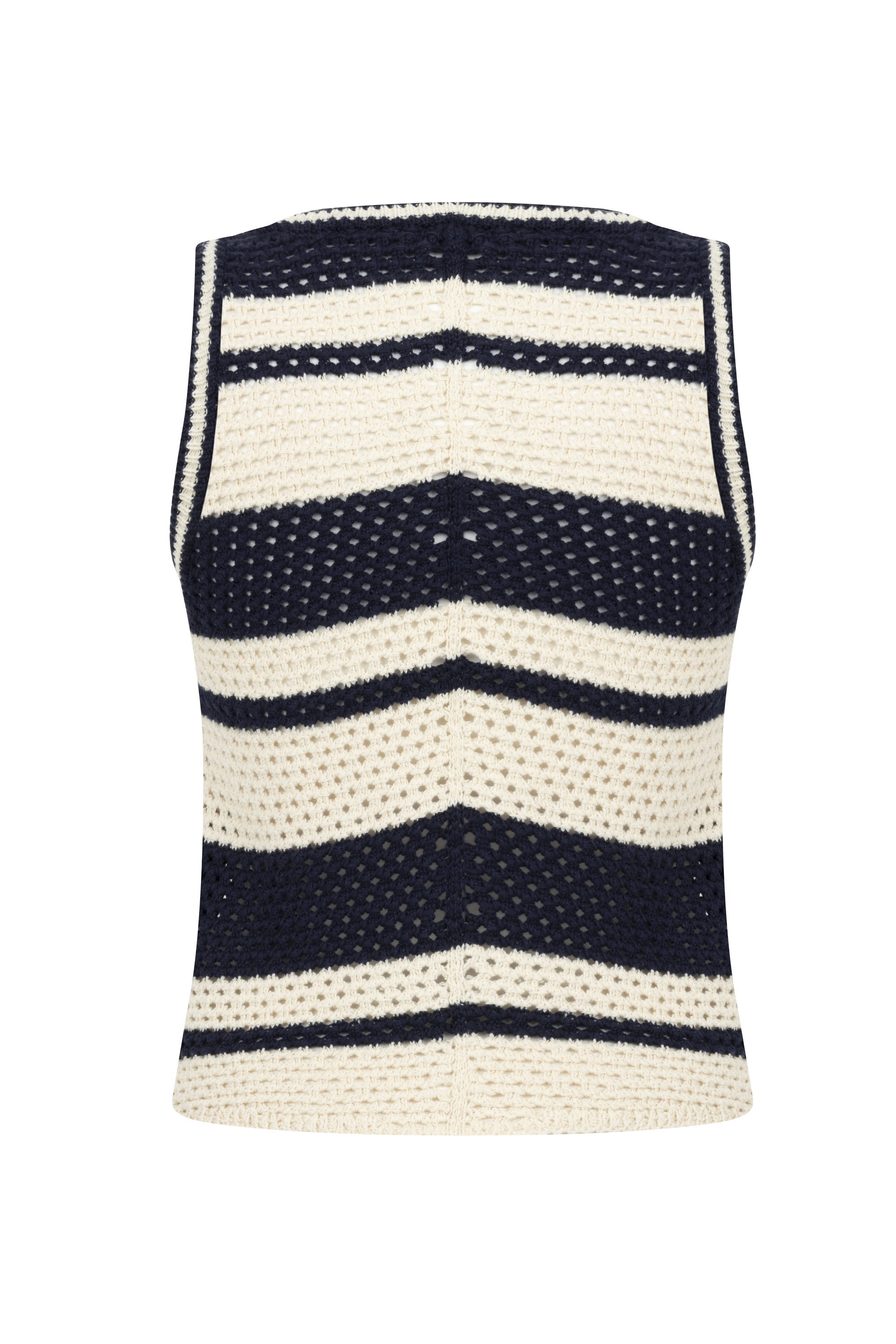 AJURLU ÇİZGİLİ KOLSUZ TRİKO