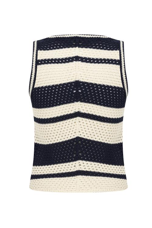  AJURLU ÇİZGİLİ KOLSUZ TRİKO