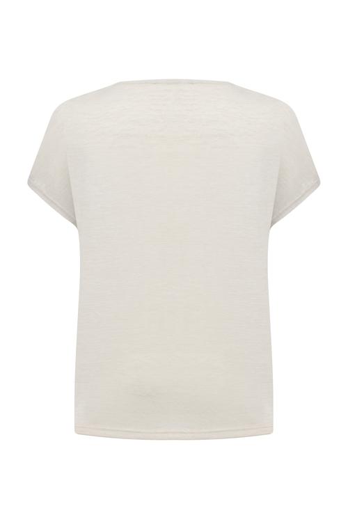  DETAYLI V YAKA KISA KOLLU T-SHIRT