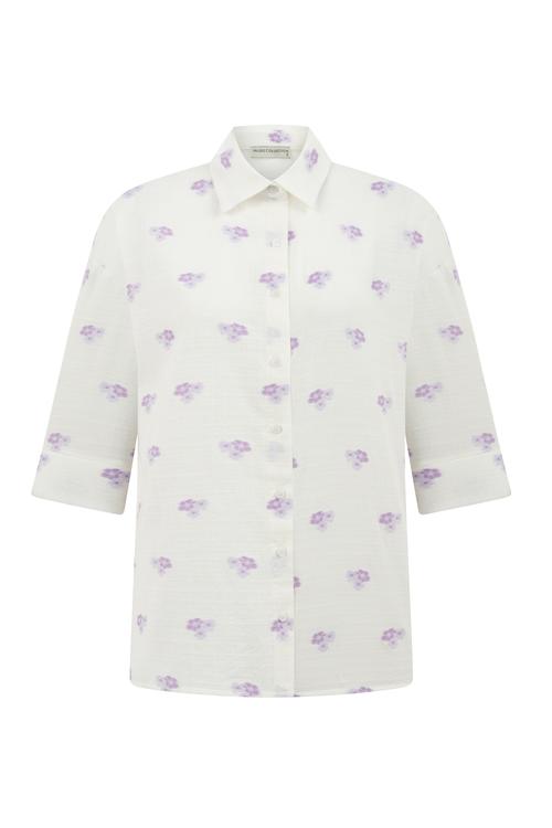  ÇİÇEK NAKIŞLI SMART GÖMLEK