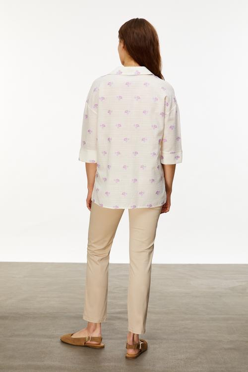  ÇİÇEK NAKIŞLI SMART GÖMLEK