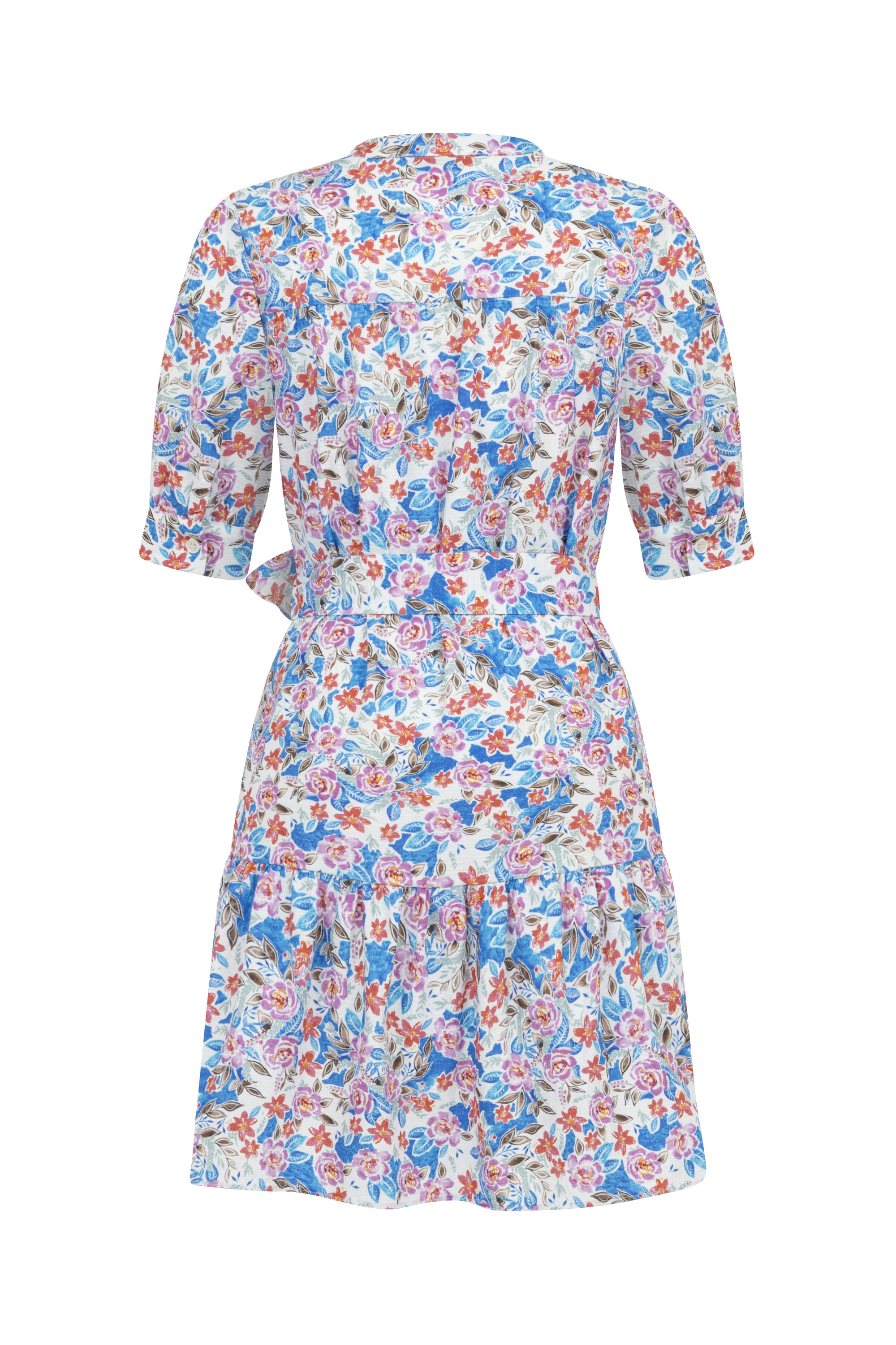 ÇİÇEK DESENLİ MİNİ KLOŞ ELBİSE