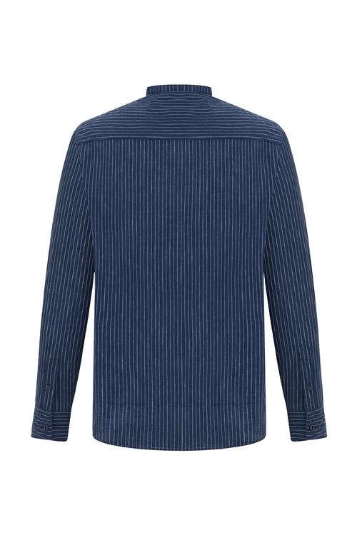  KETEN KARIŞIMLI HAKİM YAKA REGULAR FIT GÖMLEK