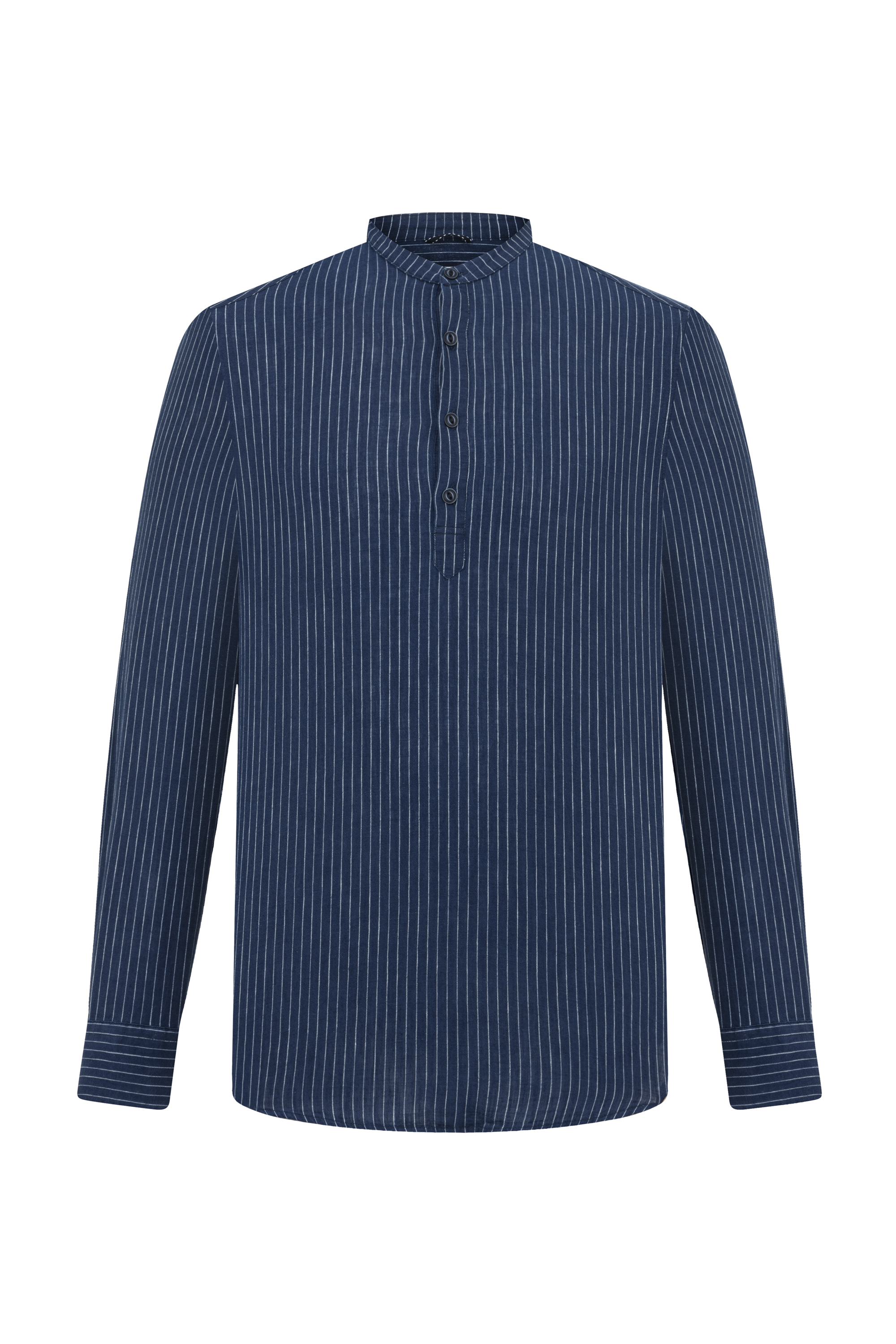 KETEN KARIŞIMLI HAKİM YAKA REGULAR FIT GÖMLEK