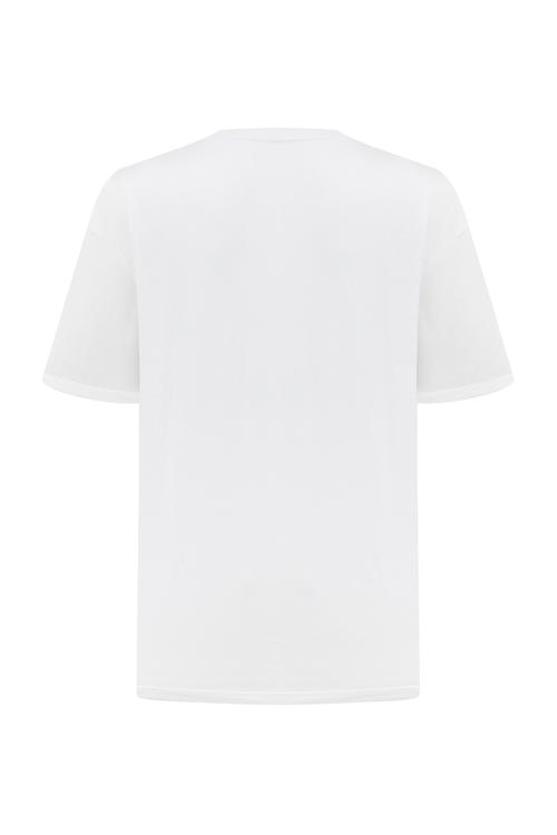  BASKILI OVERSIZE KISA KOLLU T-SHIRT