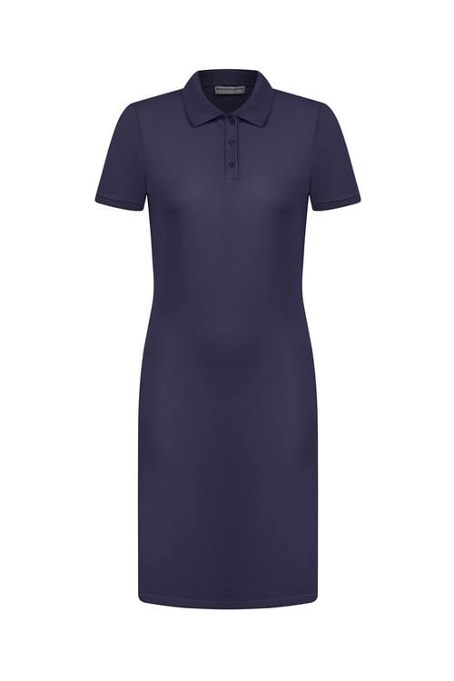  POLO YAKA KISA KOLLU MİNİ ELBİSE