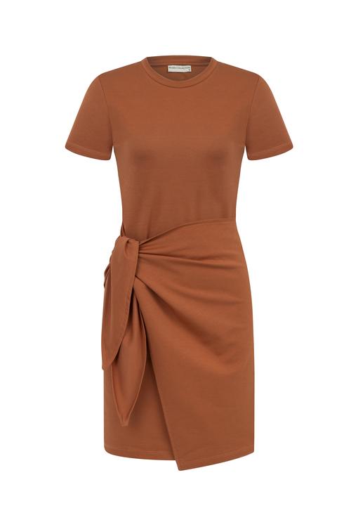  BAĞLAMA DETAYLI MİNİ ÖRME ELBİSE