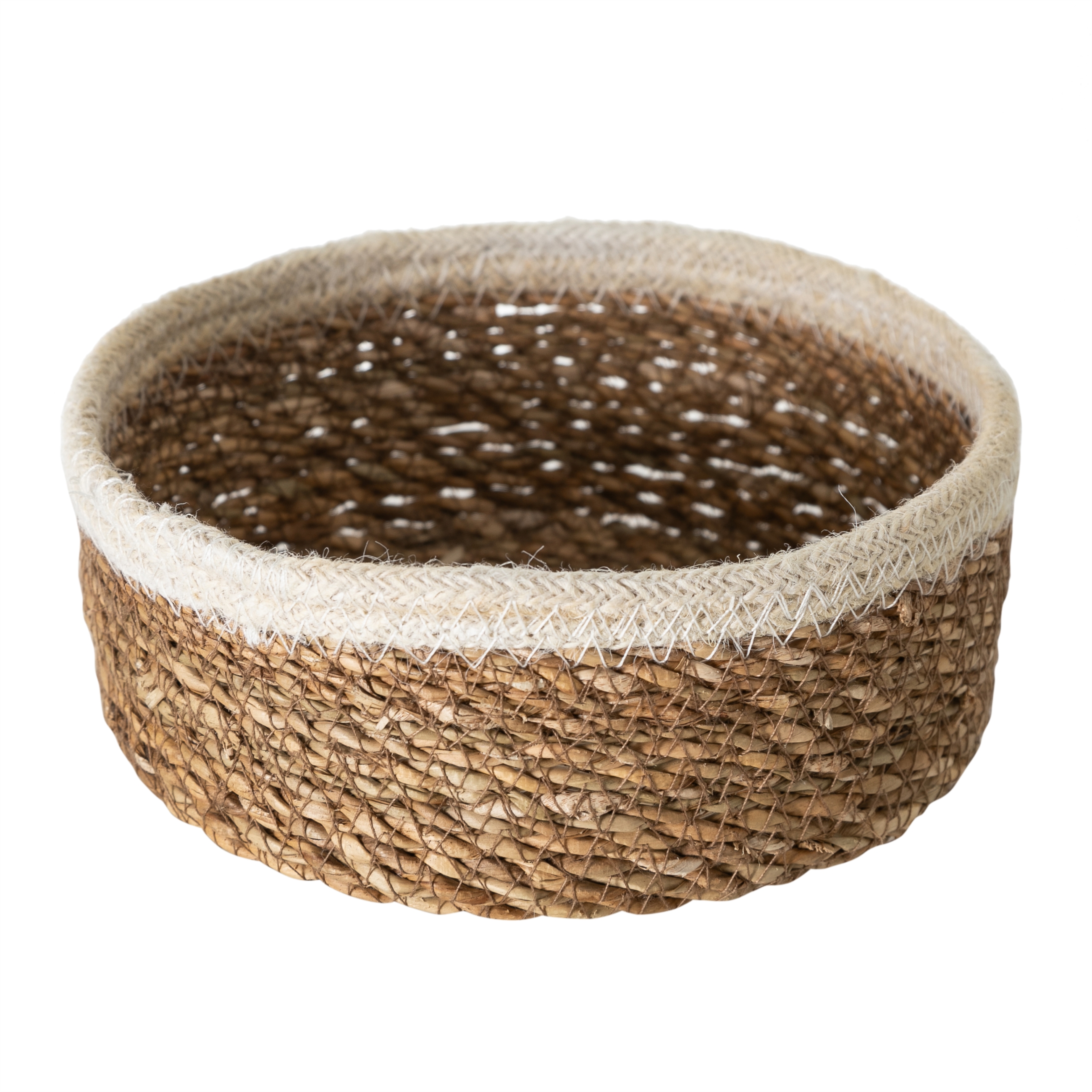 KNOX BEYAZ BORDÜRLÜ HASIR SEPET 18X7,5