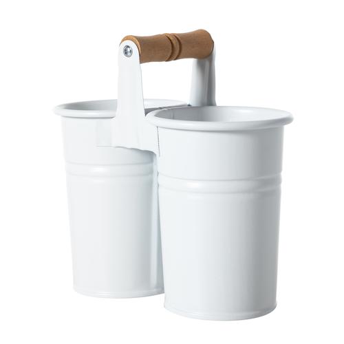  GALVANİZ 2Lİ KAŞIKLIK  -BEYAZ