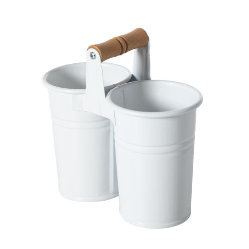  GALVANİZ 2Lİ KAŞIKLIK  -BEYAZ