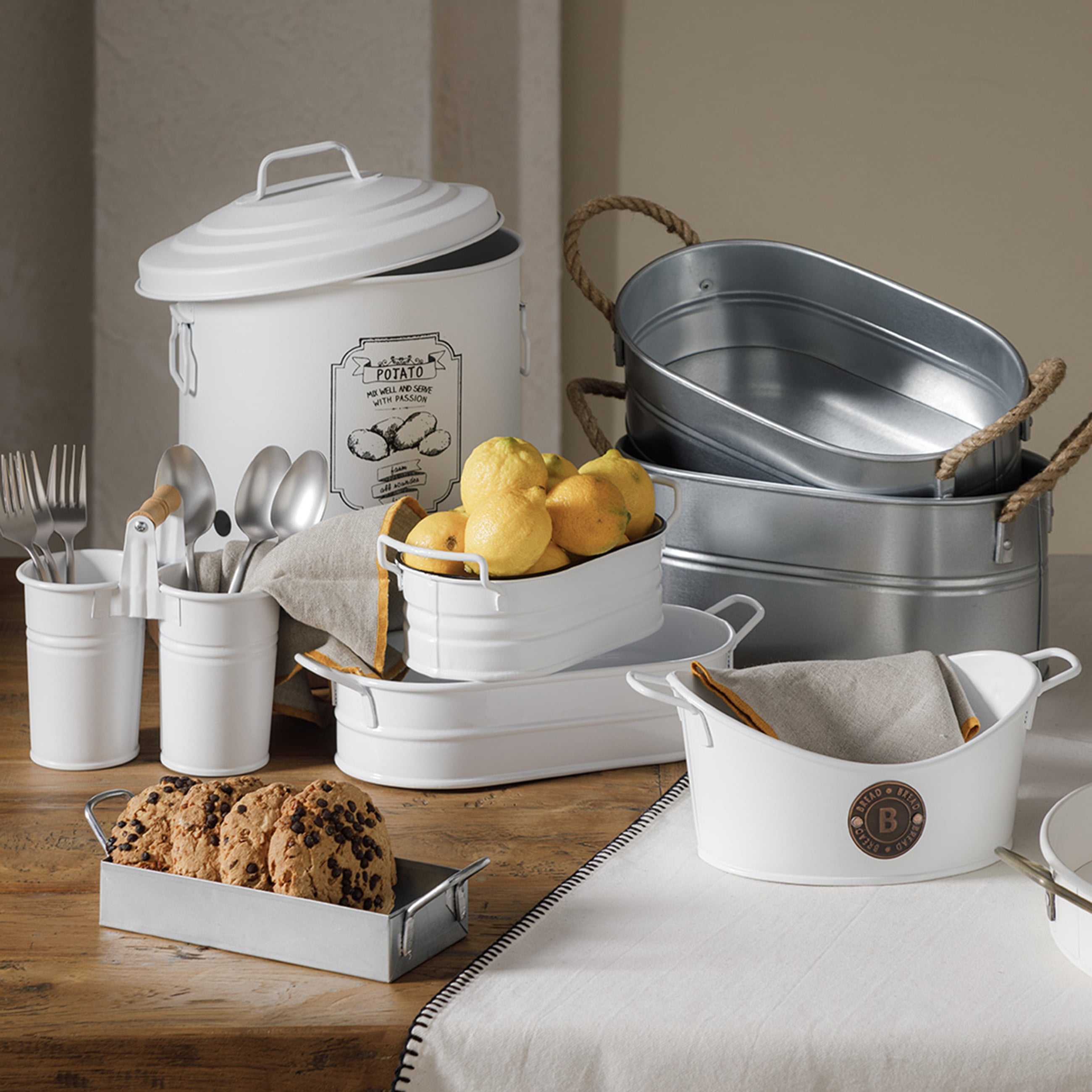 GALVANİZ 2Lİ KAŞIKLIK  -BEYAZ