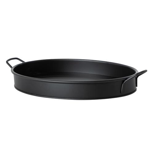  GALVANİZ OVAL TEPSİ 31CM -SİYAH
