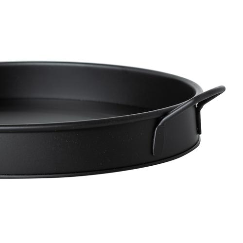  GALVANİZ OVAL TEPSİ 31CM -SİYAH