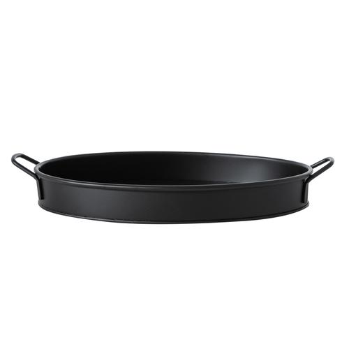  GALVANİZ OVAL TEPSİ 31CM -SİYAH