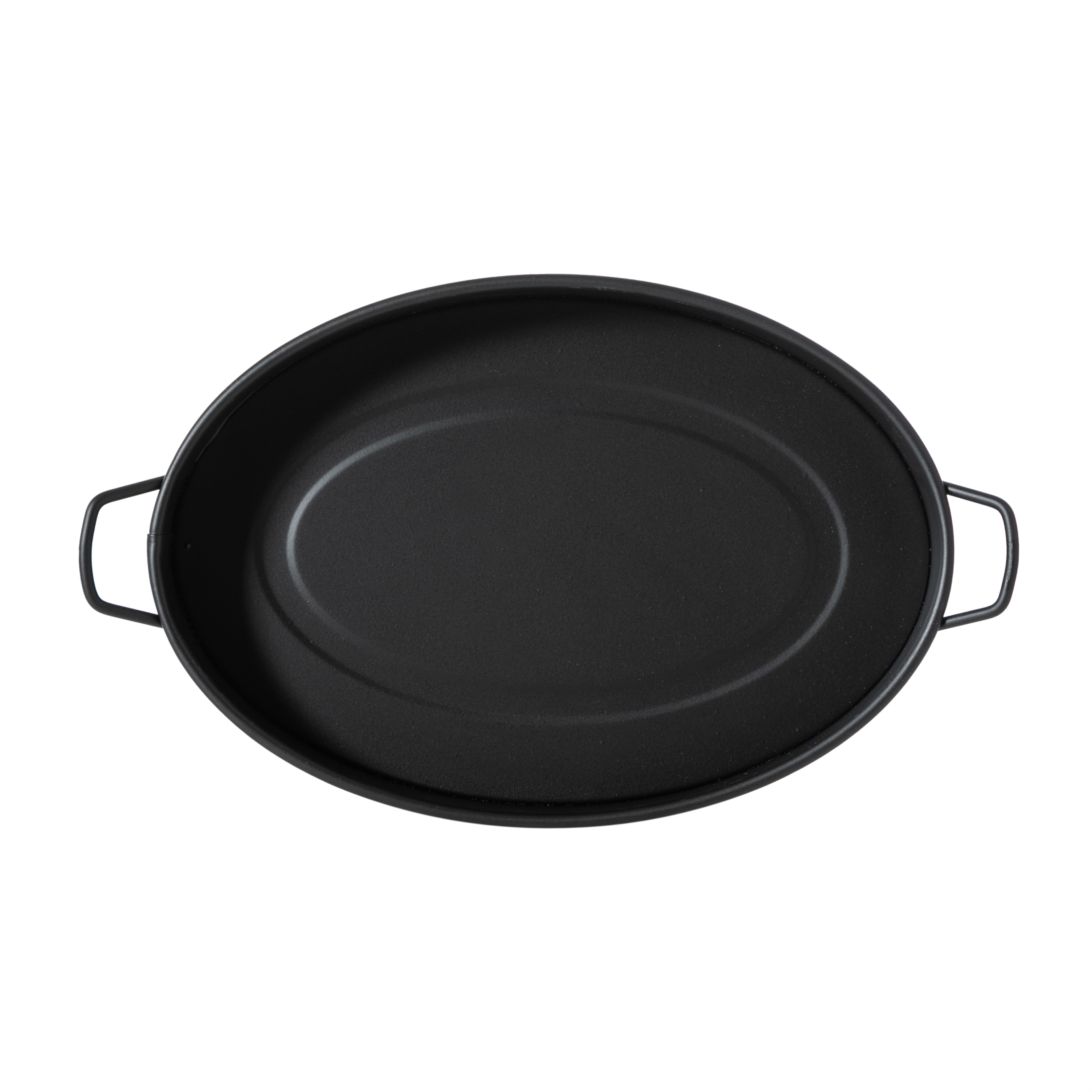 GALVANİZ OVAL TEPSİ 31CM -SİYAH