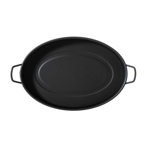  GALVANİZ OVAL TEPSİ 31CM -SİYAH