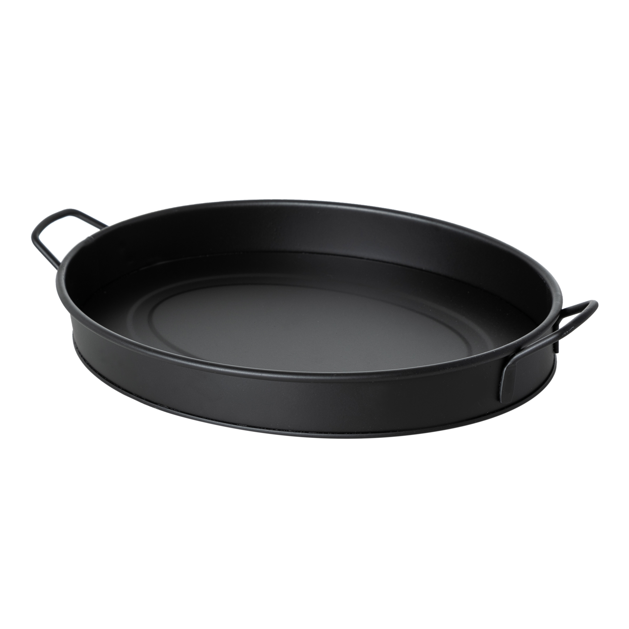 GALVANİZ OVAL TEPSİ 31CM -SİYAH