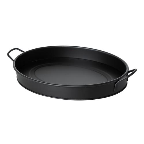  GALVANİZ OVAL TEPSİ 31CM -SİYAH