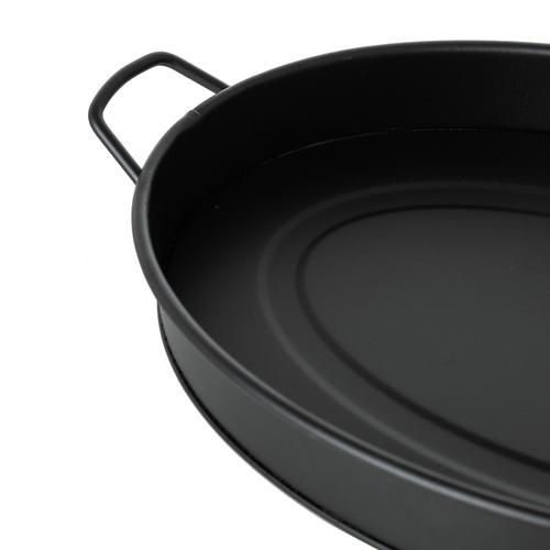  GALVANİZ OVAL TEPSİ 31CM -SİYAH