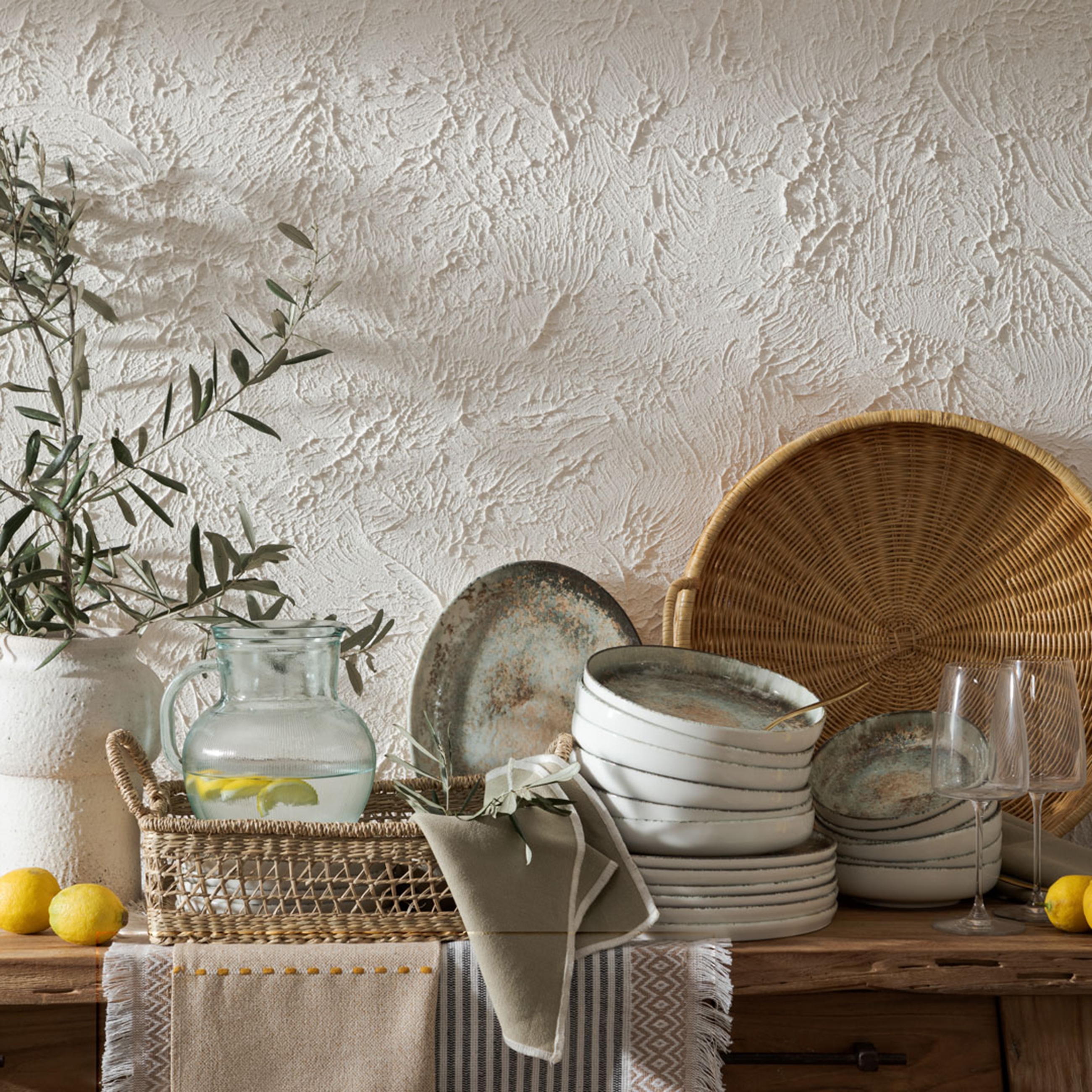 HANDMADE RATTAN TEPSİ 45CM