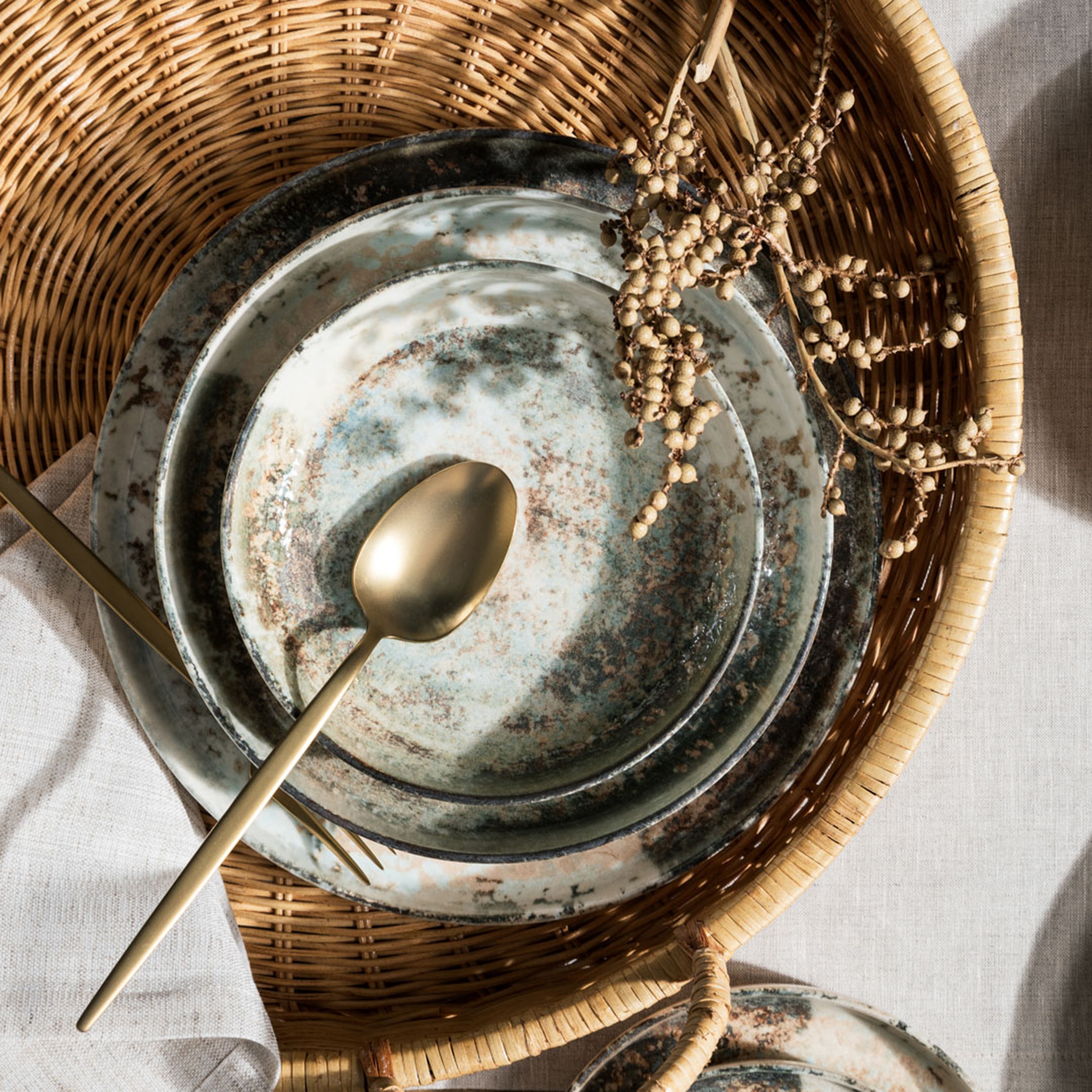 HANDMADE RATTAN TEPSİ 45CM